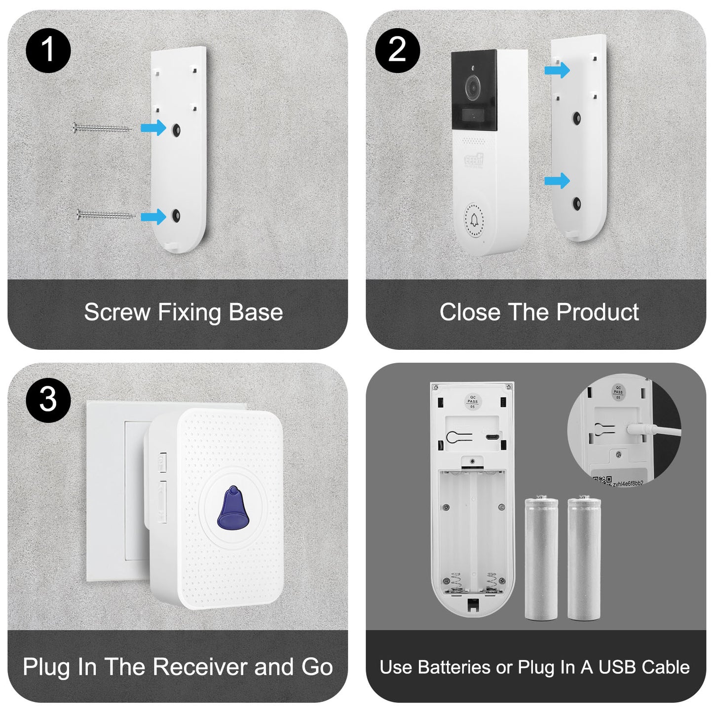 EEEKIT Wireless Video Doorbell with Chime