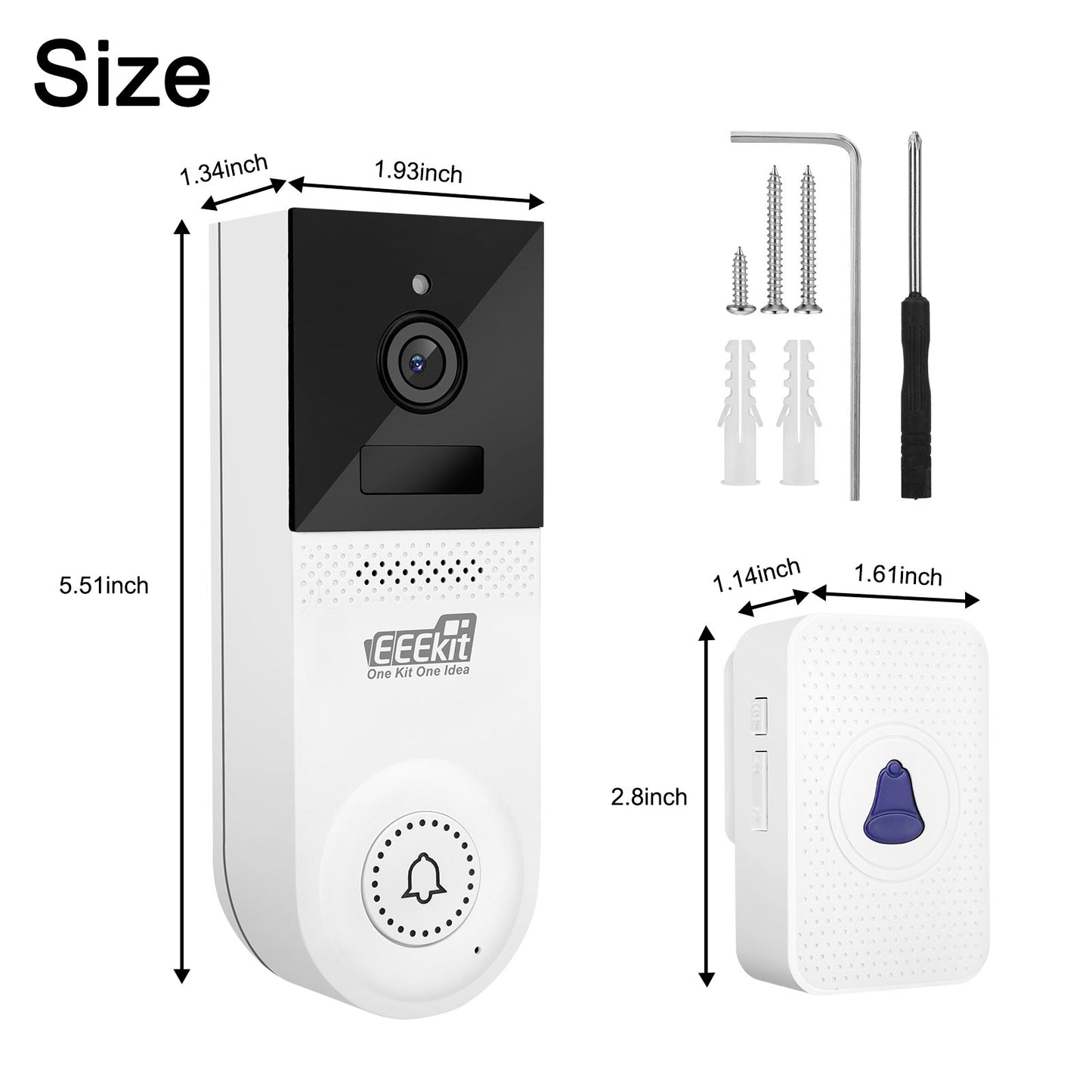 EEEKIT Wireless Video Doorbell with Chime