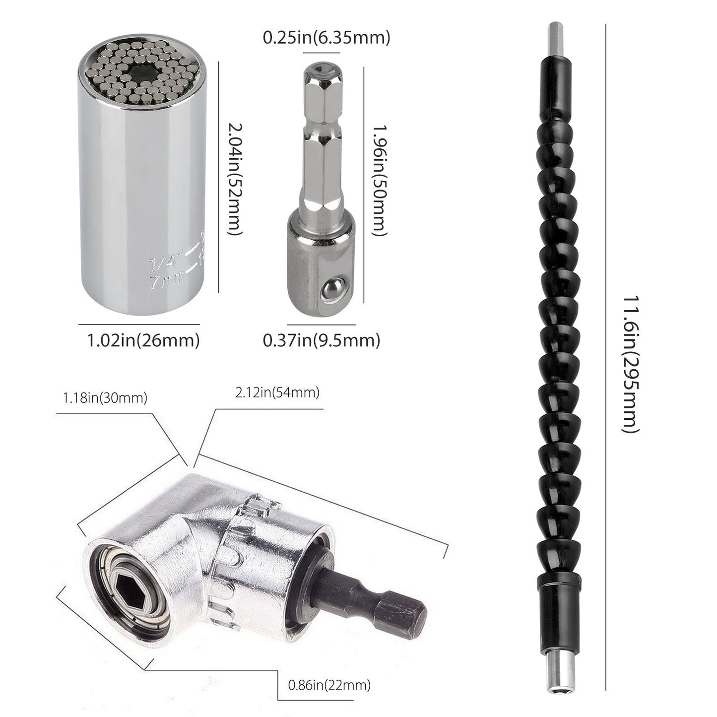 Universal Socket Grip Ratchet Wrench Power Drill Adapter